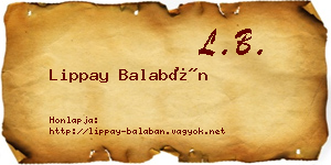 Lippay Balabán névjegykártya